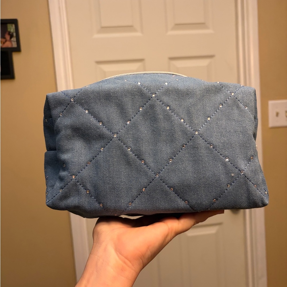 Blue Jean style make up bag
